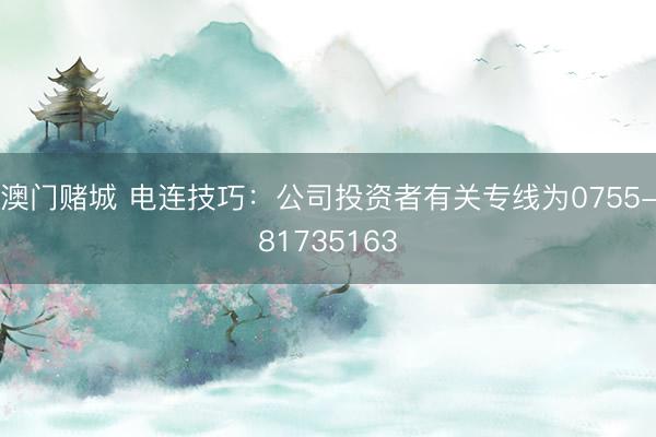 澳门赌城 电连技巧：公司投资者有关专线为0755-81735163