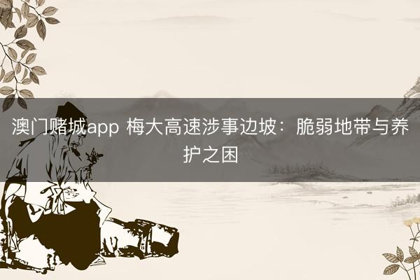 澳门赌城app 梅大高速涉事边坡：脆弱地带与养护之困