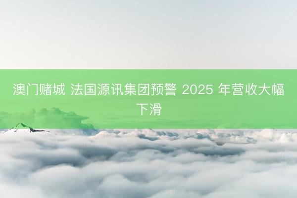 澳门赌城 法国源讯集团预警 2025 年营收大幅下滑