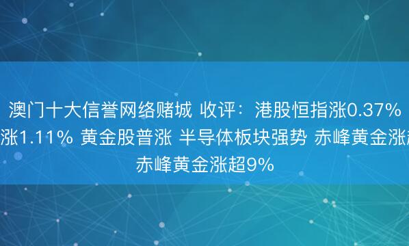 澳门十大信誉网络赌城 收评：港股恒指涨0.37% 科指涨1.11% 黄金股普涨 半导体板块强势 赤峰黄金涨超9%