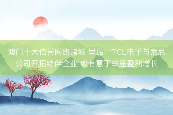 澳门十大信誉网络赌城 里昂：TCL电子与索尼公司开拓结伴企业 或有意于举座盈利增长