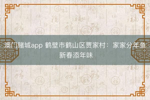 澳门赌城app 鹤壁市鹤山区贾家村：家家分年鱼 新春添年味