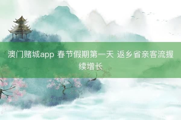 澳门赌城app 春节假期第一天 返乡省亲客流握续增长