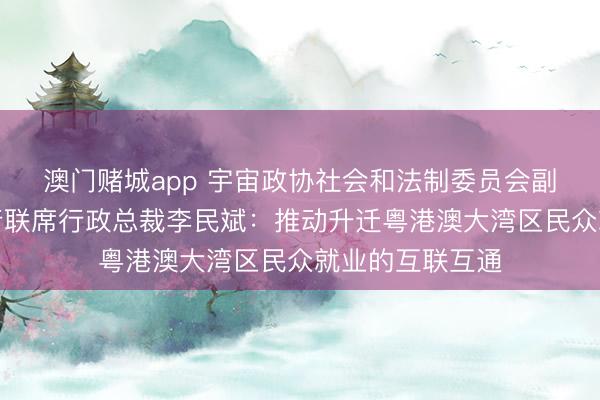澳门赌城app 宇宙政协社会和法制委员会副主任、东亚银行联席行政总裁李民斌:推动升迁粤港澳大湾区民众就业的互联互通