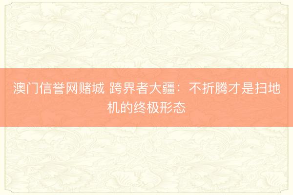 澳门信誉网赌城 跨界者大疆：不折腾才是扫地机的终极形态