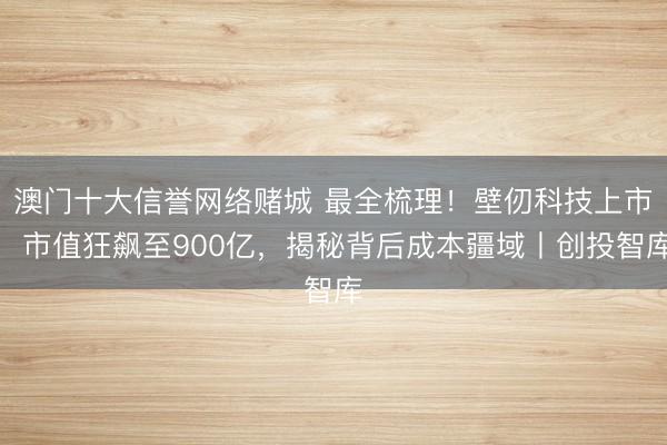 澳门十大信誉网络赌城 最全梳理！壁仞科技上市，市值狂飙至900亿，揭秘背后成本疆域丨创投智库