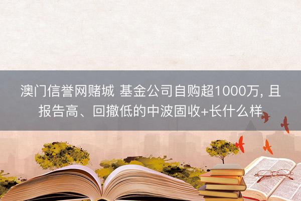澳门信誉网赌城 基金公司自购超1000万， 且报告高、回撤低的中波固收+长什么样