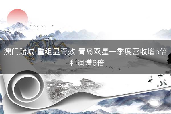 澳门赌城 重组显奇效 青岛双星一季度营收增5倍 利润增6倍