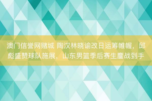 澳门信誉网赌城 陶汉林晓谕改日运筹帷幄，邱彪盛赞球队施展，山东男篮季后赛生鏖战到手