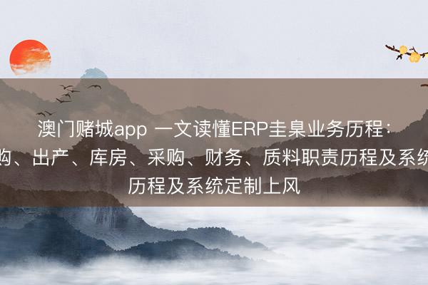 澳门赌城app 一文读懂ERP圭臬业务历程：销售、采购、出产、库房、采购、财务、质料职责历程及系统定制上风