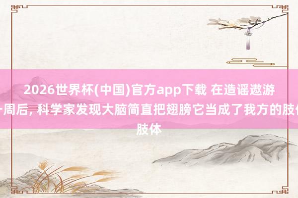 2026世界杯(中国)官方app下载 在造谣遨游一周后, 科学家发现大脑简直把翅膀它当成了我方的肢体