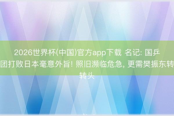 2026世界杯(中国)官方app下载 名记: 国乒男团打败日本毫意外旨! 照旧濒临危急, 更需樊振东转头