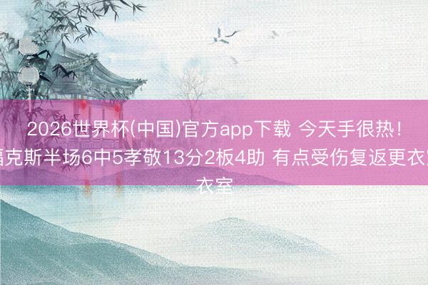 2026世界杯(中国)官方app下载 今天手很热!福克斯半场6中5孝敬13分2板4助 有点受伤复返更衣室