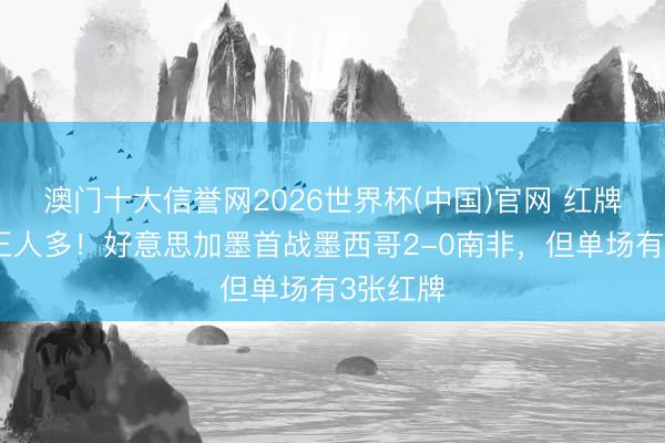 澳门十大信誉网2026世界杯(中国)官网 红牌比进球王人多!好意思加墨首战墨西哥2-0南非,但单场有3张红牌
