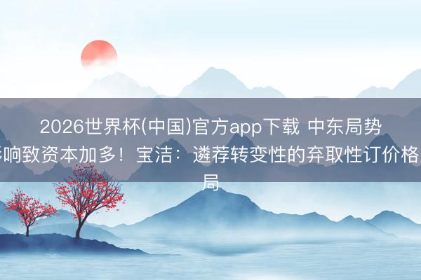 2026世界杯(中国)官方app下载 中东局势影响致资本加多！宝洁：遴荐转变性的弃取性订价格局